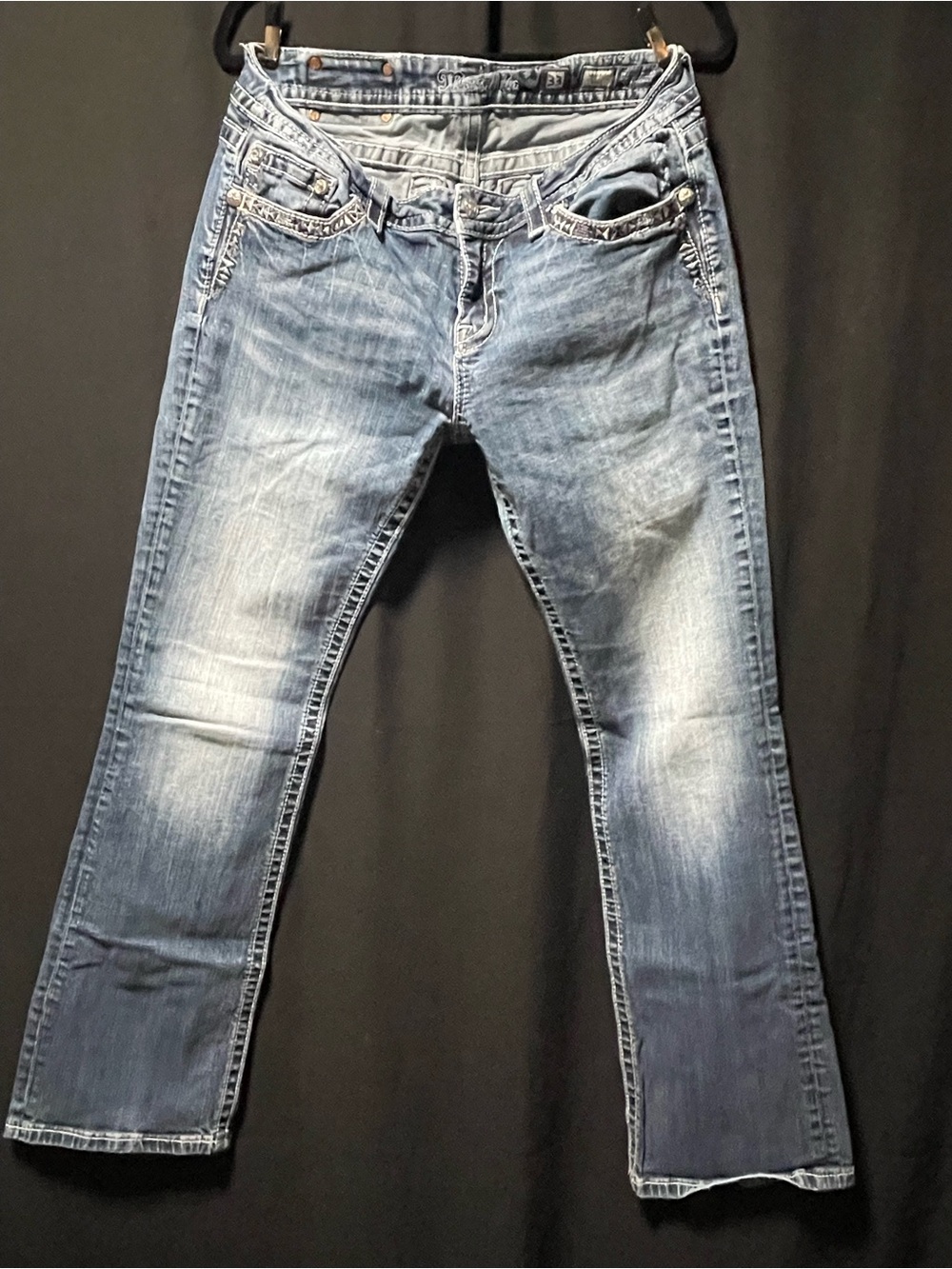 Miss Me Women’s Faded Blue boot cut Jeans 33x32